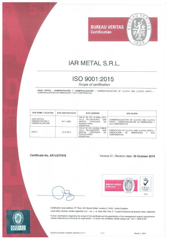 Calidad IAR Metales